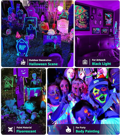 SUNVIE LED Black Light Spot Light Outdoor 10W Blacklight Spotlight Waterproof Halloween Spot Light Outdoor Black Light 120V Purple Spotlight Blacklights for Glow Party Decorations, 2Pack