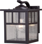 VAXCEL Mission 9.5 in. H 1-Light Oil Burnished Bronze Mission Outdoor Wall Sconce Made of Durable Steel, Clear | Lumora