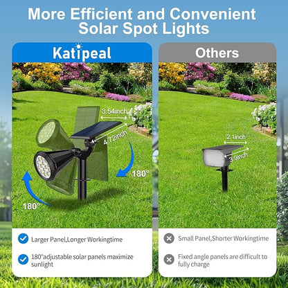 Solar Spot Lights Outdoor, 4 Modes/8 Pack Solar Spotlights Waterproof, 180° Adjustable Powered Landscape Lights, Outdoor Solar Lights for Yard Garden Pathway Flag Tree Wall Statue Cool White