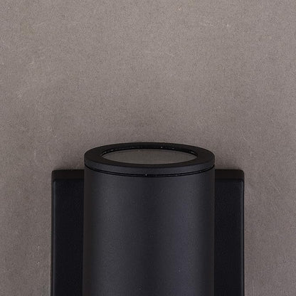 VAXCEL Chiasso Modern Outdoor Porch Light,4.5" W x 8" H 2-Light Black Cylinder Wall Sconce, Waterproof LED Up and Down Wall Light for Porch, Patio, Deck, or Front Door