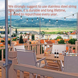 2 Pack 6.5 FT Stainless Steel String Lights Pole Bracket/Holder for Deck Railing Wood Posts, Black | Lumora