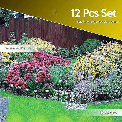 VaygWay 12 Pack Bright Solar Pathway Lights - Premium Quality Waterproof Outdoor Solar Powered Lamp Lights for Garden, Walkway LED Lamp- Perfect for Patio, Lawn, Yard, Driveway, Landscape