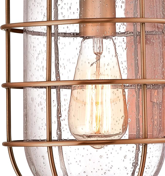 Westinghouse 6347900 Ferry One-Light Outdoor Wall Fixture, Washed Copper Finish with Clear Seeded Glass, | Lumora