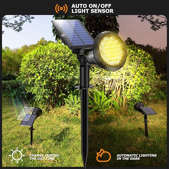 Solar Lights Outdoor, 2-in-1 Decorative Solar Landscape Lighting for Outside, IP67 Waterproof Garden Light Pathway | Lumora