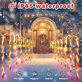 12-Pack 22" Christmas Candy Cane Lights Outdoor Pathway - Waterproof IP65, 8 Lighting Modes with Timer, Christmas | Lumora