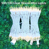 150 Warm Clear Christmas Lights, UL List and Commercial Grade White Wire String Lights 50 FT, for Indoor Outdoor | Lumora