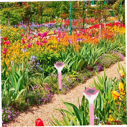 Kisangel 2pcs Decorative Outdoor Solar Lights Led Solar Pathway Lights Garden Stakes Weatherproof Flower Lamp for Patio