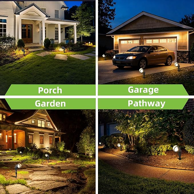 hykolity Low Voltage Landscape Spotlight, 12V Die-cast Aluminum LED Landscape Lighting with Connector, 9.8W 390LM | Lumora