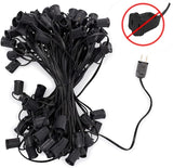 Holiday Lighting Outlet C9 Christmas Light String, Patio Event Lighting, Black Cord, 12" Socket Spacing, E17 (100'') | Lumora
