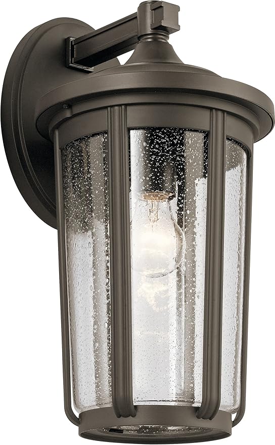 Kichler 49894OZ Transitional One Light Outdoor Wall Mount from Fairfield Collection in Bronze/Dark Finish | Lumora