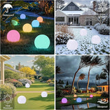 12 Inch Solar Ball Light, Outdoor Globe Light with Remote Control, 10 Modes RGB Color Changing, Waterproof Color | Lumora
