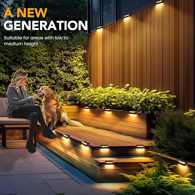 SOLPEX Solar Fence Lights, Solar Deck Lights Outdoor Waterproof for Step, Stair, Balcony,Front Porch,Garden | Lumora