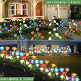 10 LED 7-Color Changing Solar Rose Flower Lights Garden Decorations Outdoor Waterproof Decorative Stake Lights for | Lumora