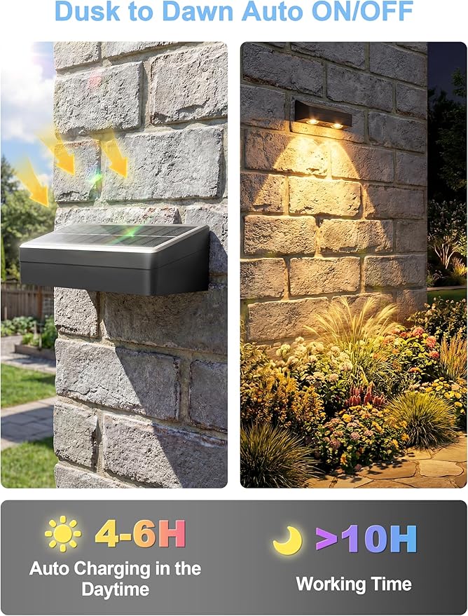 Fence Lights Solar Powered with Remote, 9 Fixed Colors 12 Modes, Solar Fence Lights Outdoor Waterproof, Warm/Cool White, RGB LED Deck Lights for Yard/Railing/Balcony/Patio/Stair/Outside, 8 Pack