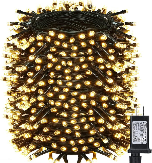 Toodour Christmas Lights Outdoor, 213ft 600 LED String Lights, Timer, Waterproof 8 Modes Outdoor Christmas String | Lumora
