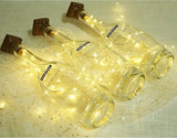 Square 8 Pack Solar Powered Wine Bottle Lights, 20 LED Waterproof Copper Cork Lights for Wedding, Christmas | Lumora