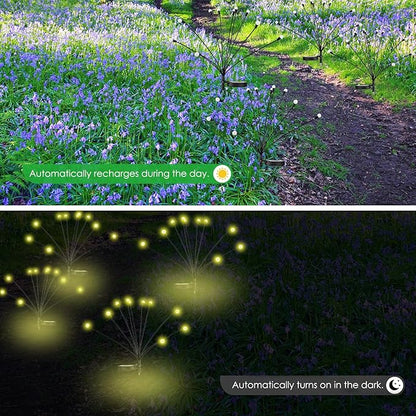 Lychee Solar Garden Lights, Solar Outdoor Firefly Lights, 10LED, 2 Pack, 10T-2P