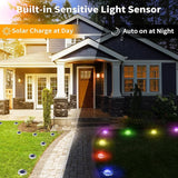 Brizled 12 Pack Color Changing Solar Ground Lights, 16 LED Outdoor Pathway Lights Landscape Lighting, Multicolor | Lumora