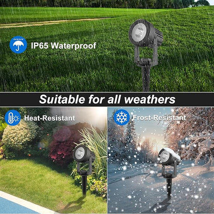 Solar Spot Lights Outdoor, 4-in-1 Solar Landscape Spotlight Waterproof 9.8ft Cable, 5W 3000mAh, Dusk to Dawn Auto ON/Off Adjustable Wall Lights for Yard, Ground, Garden, Pool, Lawn (Cold White)
