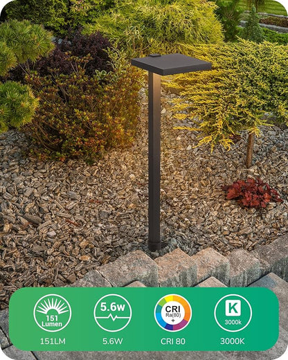 EDISHINE Low Voltage Landscape Lighting, 5.6W 151LM 3000K 50,000 Hrs Waterproof LED Pathway Lights, 12V Aluminum Outdoor Landscape Lighting with Connectors for Yard, Garden, Walkway, 4 Pack