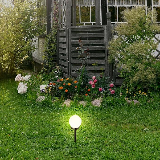 DOITOOL Solar Lawn Light Warm Ground Plug Lamp Outdoor Waterproof Garden Solar Pathway Light for Yard Landscape