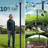 Ottsuls String Light Poles with 5 Fork, 2 Pack 10Ft Light Poles for Outside, Light Stands for Outdoor Use, Ideal | Lumora