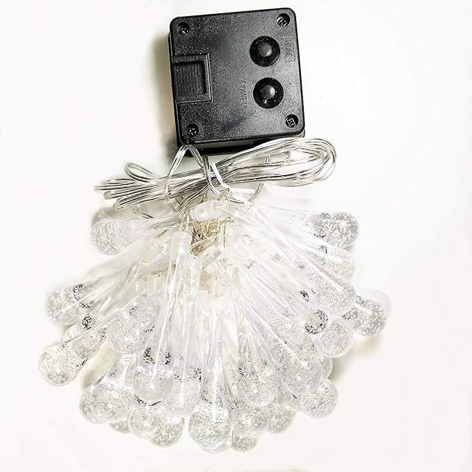 Hometown Evolution, Inc. Solar Powered LED Lights (30 LED, Solar Water Drop - 8 Foot - Multi Colored)