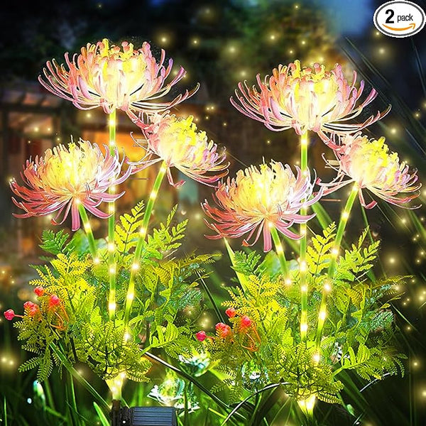 Solar Garden Lights, Solar Flowers Lights with Glowing Flowers & Stems, Solar Lights Outdoor for | Lumora