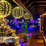Joomer Battery Operated Ball Lights 2Pack, 13IN & 11IN 120 LED Foldable Metal Sphere Lights - Outdoor String Light | Lumora