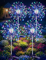 suddus Solar Garden Lights Outdoor Waterproof Decorative, 4Pack 150LED Firework Lights 8 Modes, Multicolor Solar | Lumora