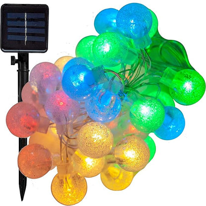 Hometown Evolution, Inc. Solar Powered Air Bubble Sring Lights - 30 LED Multi Colored, 8 Modes, Outdoor Waterproof for Gardens, Patios, Yards, Home, Parties and More