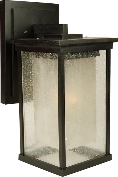 Craftmade Z3724-OBO Riviera Outdoor Wall Mount Sconce Lighting, 1-Light, 100 Watts, Oiled Bronze (8" W x 17" H)