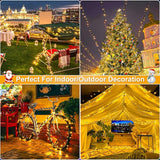 100FT 300 LED Christmas Lights Outdoor, Warm White Christmas Tree Lights with 8 Modes Waterproof, Connectable Green | Lumora