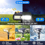 Toodour Solar Spot Light Outdoor, 6 Pack Solar Lights Outdoor with 2 Modes, Waterproof Solar Powered Flood Lights | Lumora