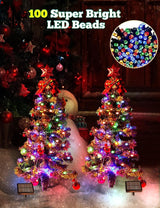 100LED Solar Christmas Tree Lights Outdoor Waterproof, 8 Modes Large Solar Christmas Trees Lights with Xmas Ball & | Lumora