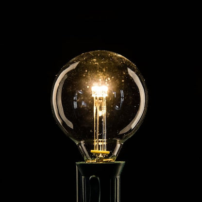 Hometown Evolution, Inc. G40 LED Warm White Outdoor Patio String Lights with 0.6 Watt Bulbs (G40 LED 3 Diode - Black Wire, 10 ft)