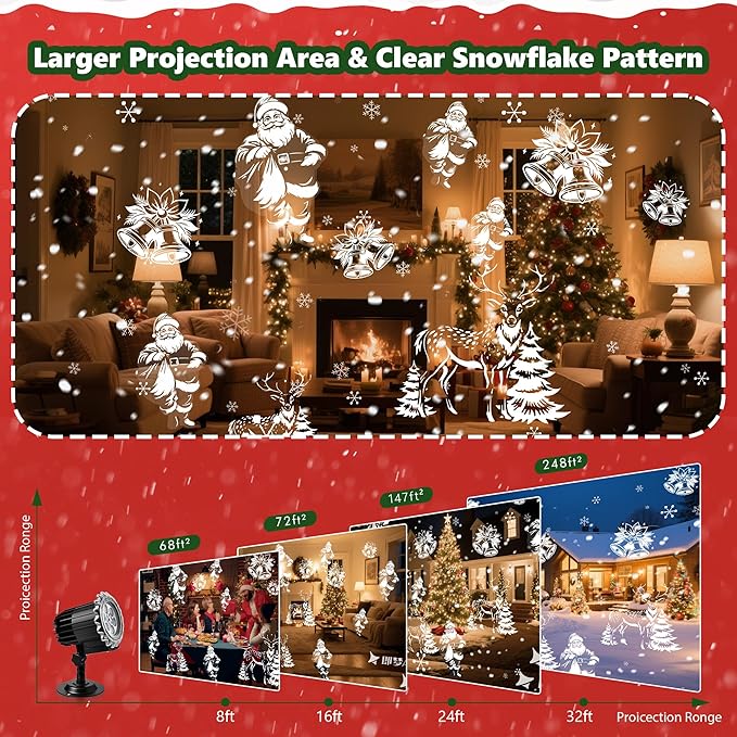 Christmas Projector Lights Outdoor, 3D Dynamic Christmas Light Projector Outdoor Christmas Lights, Landscape | Lumora