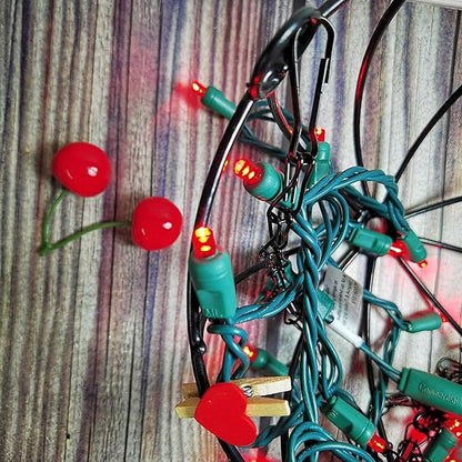 Christmas Lights 50 Red LED 17FT Mini LED String Lights, 120V UL, Green Wire Xmas Lights for Indoor & Outdoor Use, Holiday Party Decorations, Trees, Light Displays