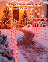 COOLWUFAN 24 Pack 28" Solar Candy Cane Path Lights Christmas Decorations, 4 Brightness Levels 264 Bright LEDs | Lumora