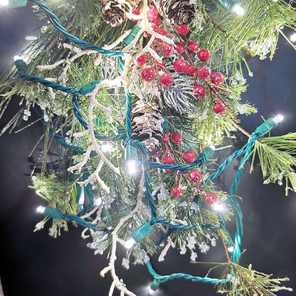 Christmas Lights 50 Cool White LED 25FT Mini LED String Lights, 120V UL, Green Wire Xmas Lights for Indoor & Outdoor Use, Holiday Party Decorations,Trees, Light Displays