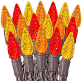 70 Light 24Ft Fall Thanksgiving Lights Commercial String Lights C6 LED Strawberry Faceted Bulb – Red/Orange/Yellow | Lumora