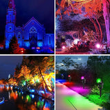 T-SUNUS RGB Solar Spot Lights Christmas, Metal Color Changing Landscape Spotlights IP65 Waterproof Spotlight 2-IN-1 | Lumora