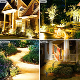 Solar Spot Lights Outdoor, Solar Landscape Spotlights IP65 Waterproof 9.8ft Cable, Auto On/Off Outdoor Wall Lights | Lumora