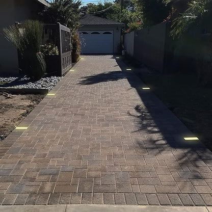 LUMENGY Paver Light 3x6 Inch (2.95x5.9), 2700K Warm White, Glare-Free Brick Lighting for Driveways, Walkways, Pool Decks and Patios, 12V Hardwired, IP67 Waterproof, Drive-Over Rated