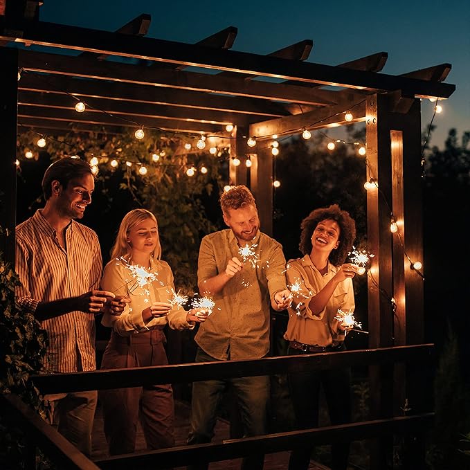 Newhouse Lighting 48ft. 25-Socket Smart LED String Outdoor Lights, Smart Life App,Works with Alexa,Dimmable Outdoor | Lumora