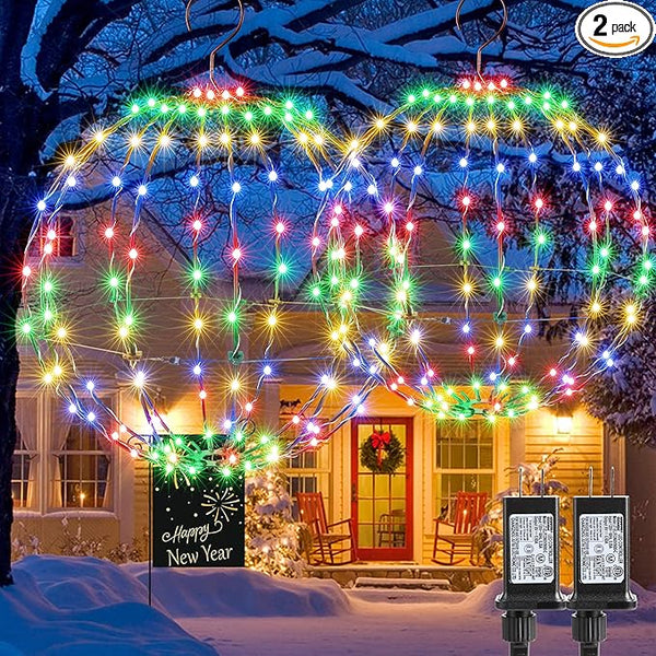 Joomer 2 Pack Christmas Ball Lights, 13IN & 11IN Foldable Metal Sphere Light, Connectable - Outdoor String Light | Lumora