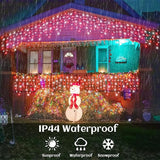 33ft Icicle Lights for Outside, Red and White Christmas Lights Outdoor Indoor, 400 LED Twinkle String Light with 75 | Lumora