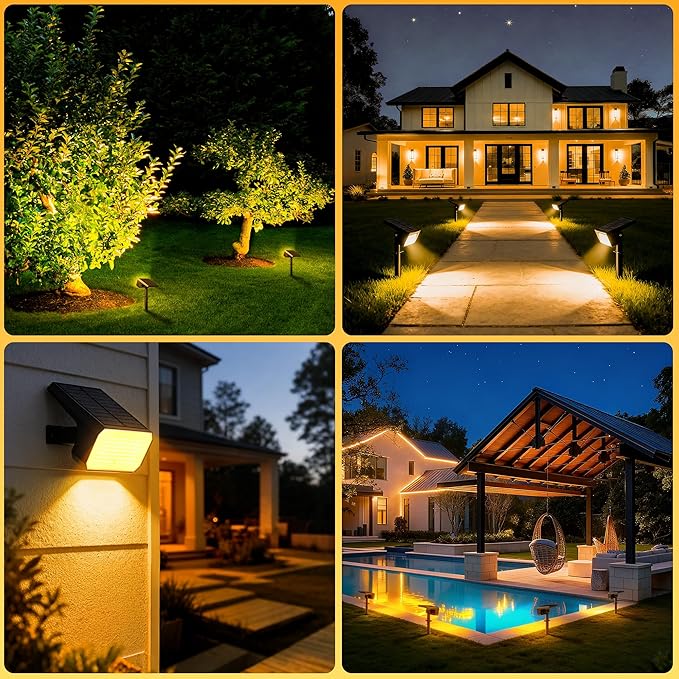 Solar Spot Lights Outdoor, [6 pack/118 LED] 4 Modes Auto On/Off Solar Landscape Spotlights, Ip67 Waterproof Solor | Lumora