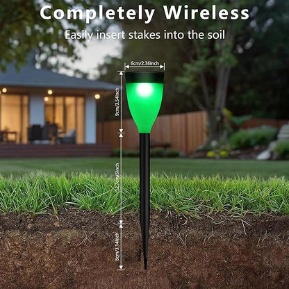 Solar Lights Outdoor Garden - 16 Pack Color Changing Solar Yard Lights Outdoor Waterproof, Bright RGB Solar Powered Garden Lights for Pathway, Sidewalks, Walkway, Lawn