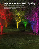Ofuray Solar Spot Lights Outdoor, RGB Color Changing with 8 Lighting Modes, IP67 Waterproof Landscape Lights 9.8ft | Lumora